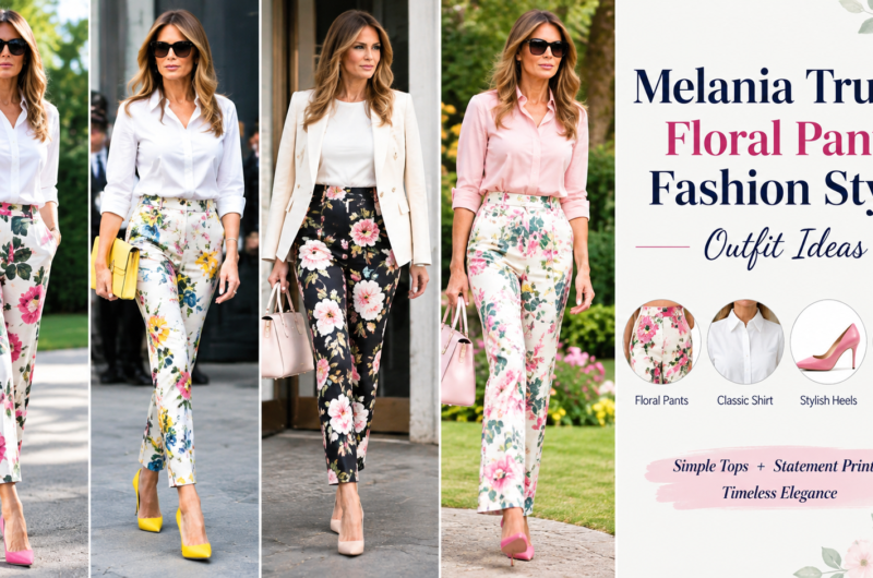 Melania Trump Floral Pants Fashion Style Outfit Ideas