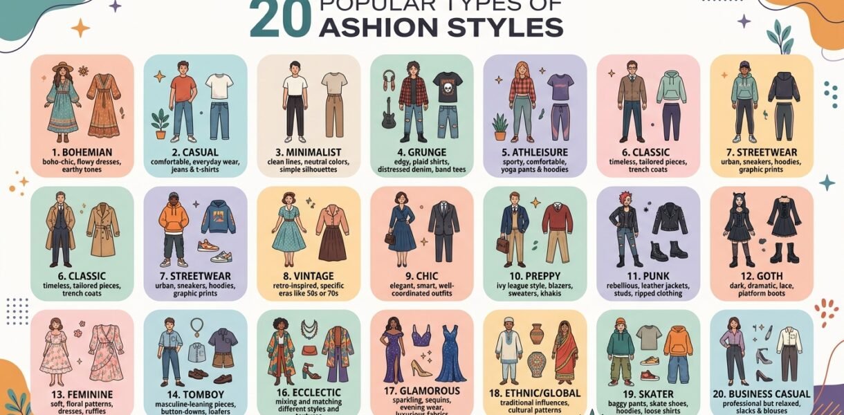 Different Fashion Styles 20 Popular Types of Fashion Styles